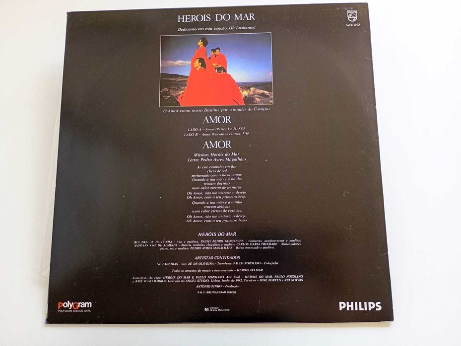 Vinil Heróis do Mar – AMOR (1982) – Edição Philips • Raro e em Excelente Estado
