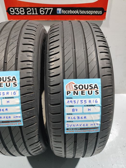 2 pneus semi novos 195-55R16 Kleber - Oferta da Entrega