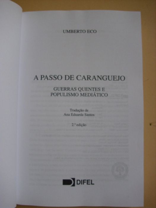 A Passo de Caranguejo de Umberto Eco