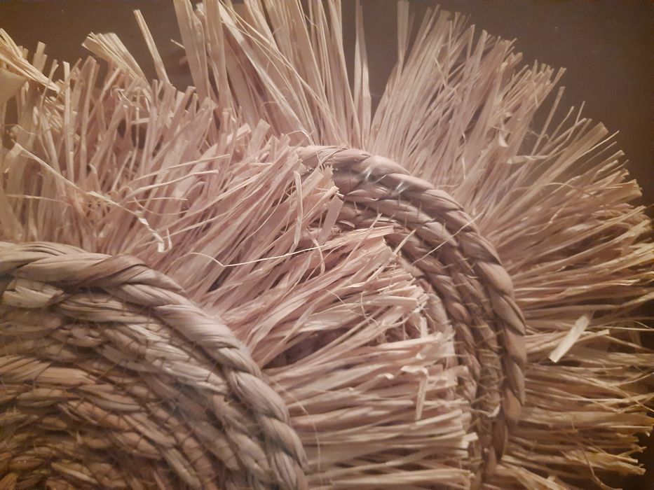 Ozdoba ścienna boho makrama zawieszka naturalna trawa wiklinowa