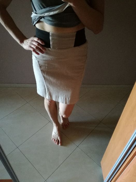spódnica ołówkowa beżowa S M