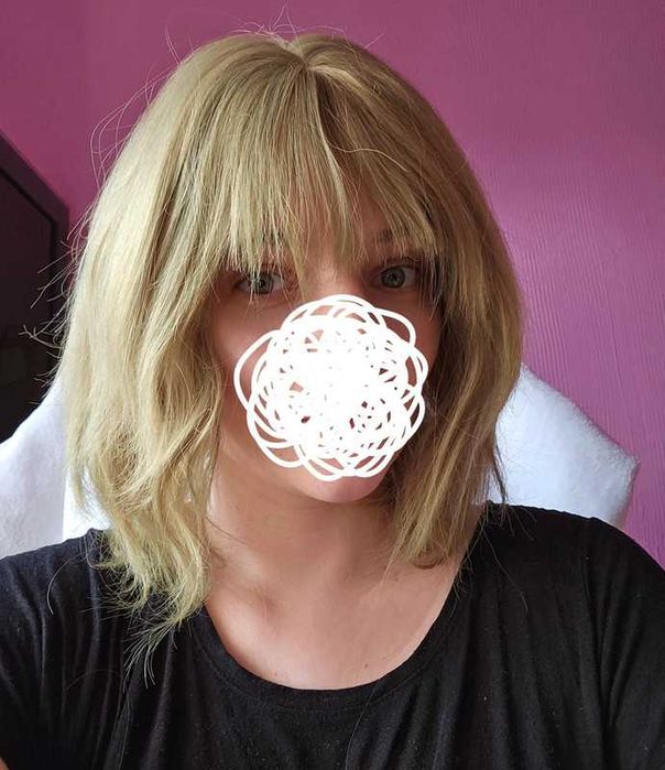 Peruka pastelowa zieleń chłodny cosplay