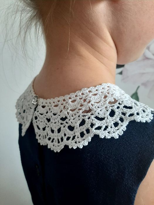 Biały kołnierzyk bawełniany dla dziewczynki