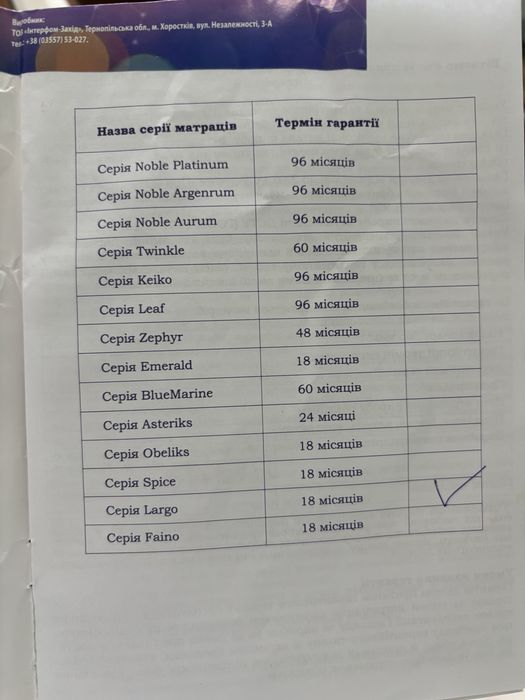 Продам Матрац 1600х800см