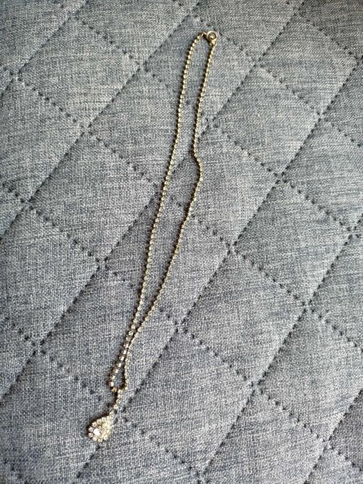 Naszyjnik Vintage Jablonex cyrkonie PRL delikatny