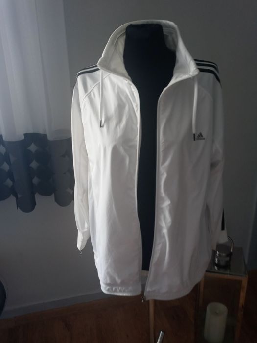 Kurtka biala sportowa Adidas 46 48 zamek