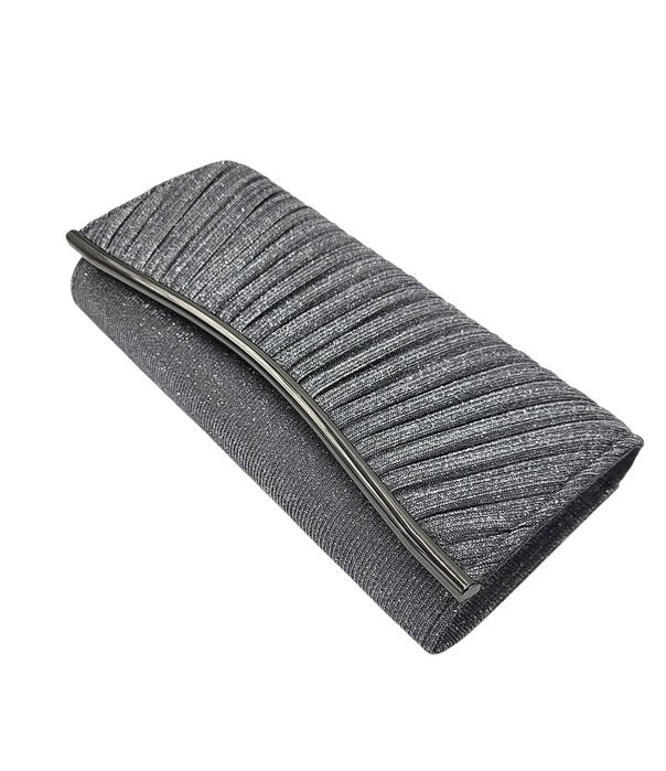 Kopertówka damska wieczorowa srebrny grafit