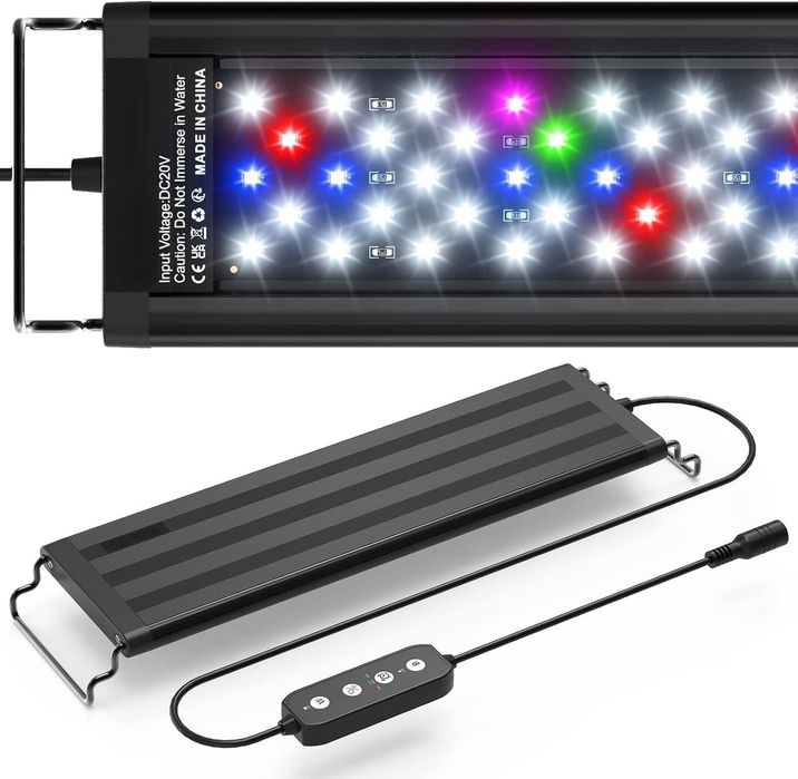 LED лампа для акваріума з рослинами, акваріумна підсвітка  з режимом 24/7  75-90см 22ват