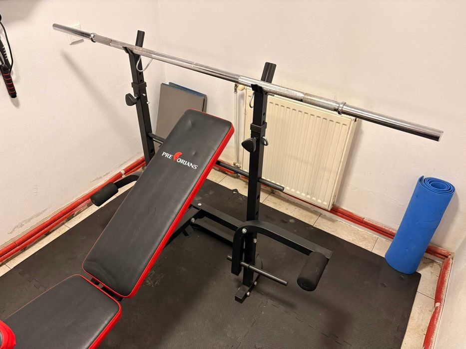 Ławka treningowa + gryf prosty