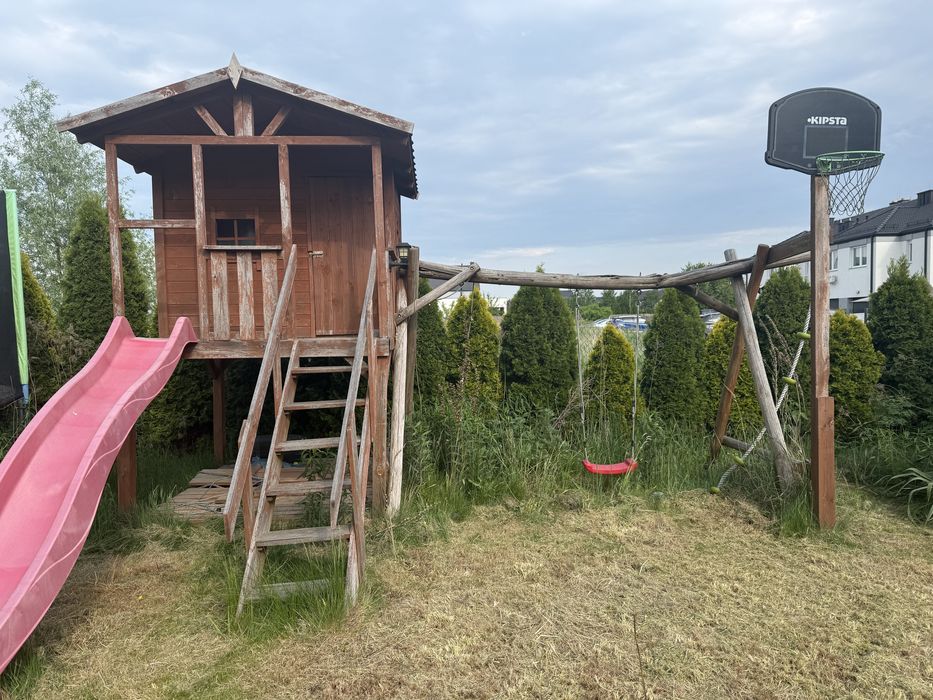 Drewniany domek dla dzieci plac zabaw kiełczów psie pole