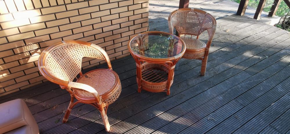 Zestaw kawowy rattan