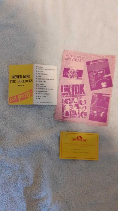 Bilhetes concertos antigos e panfletos coleção vintage