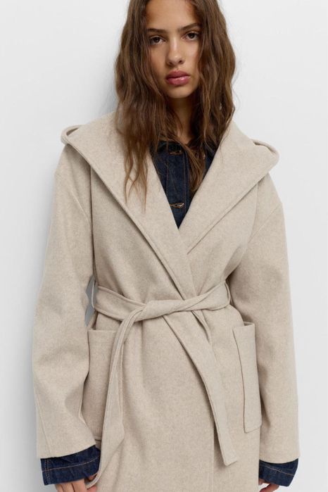 Довге пальто з фетру pullandbear