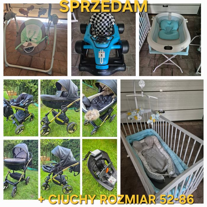 Łóżko na biegunach z materacem