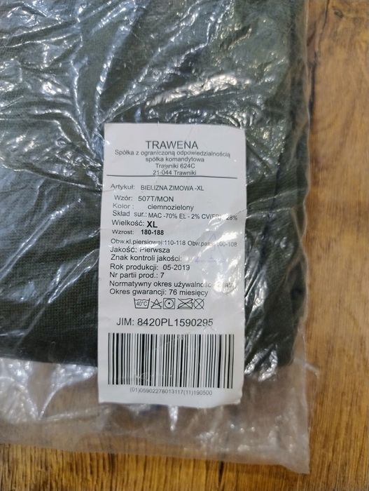 Bielizna zimowa wojskowa XL/nowa