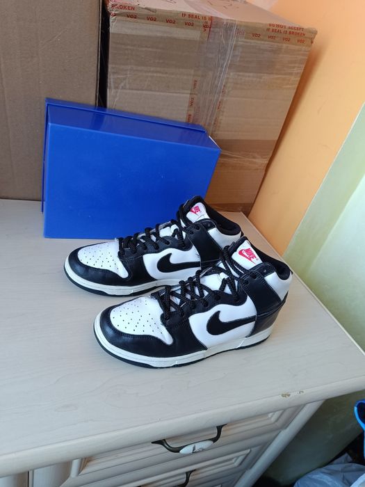 Nike Dunk High Panda кросівки Шкіра Індонезія