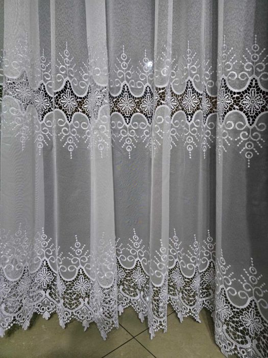 firanki z metra MARKIZETA biała+3 rz.GIPIURY,wys 280 cm PROMOCJA,OKAZJ