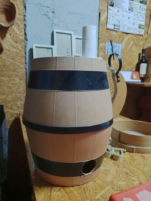 Tábua presunto e barril para vinho