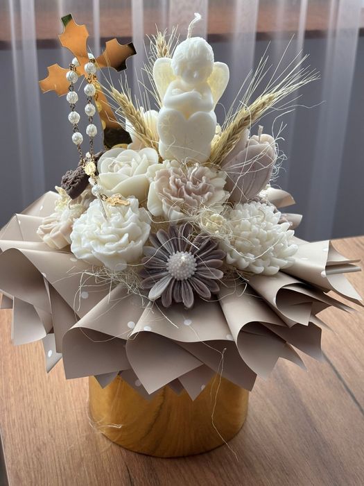 Flower box sojowy /prezent komunijny