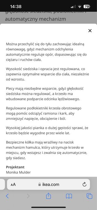 Krzesło biurowe Hattefjall IKEA