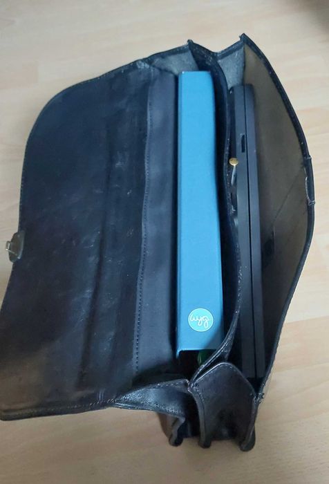 Unikatowa, duża skórzana teczka/ aktówka, Vintage!