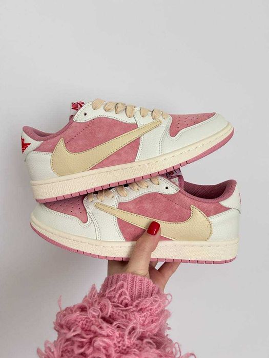 АКЦІЯ! Nike Air Jordan 1 Low x Travis Scott Shy Pink 36 37 38 39 40 41