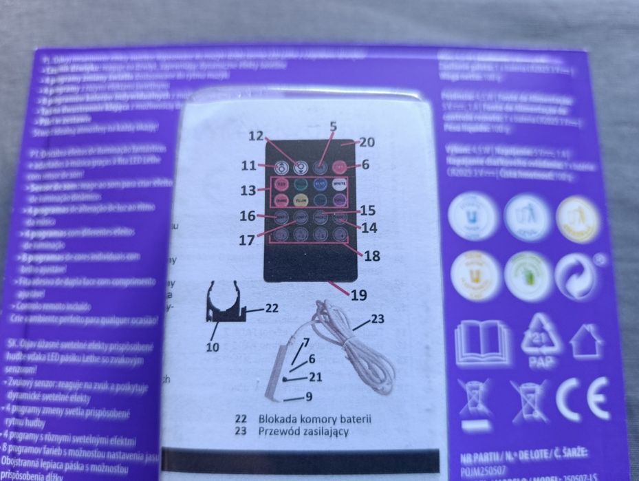 Nowa taśma LED 5m z czujnikiem dźwięku