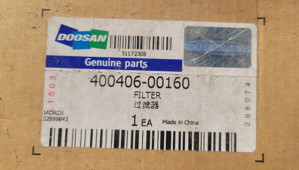 Filtro de Respiro Original Doosan Develon 400406-00160 (Novo/Selado)