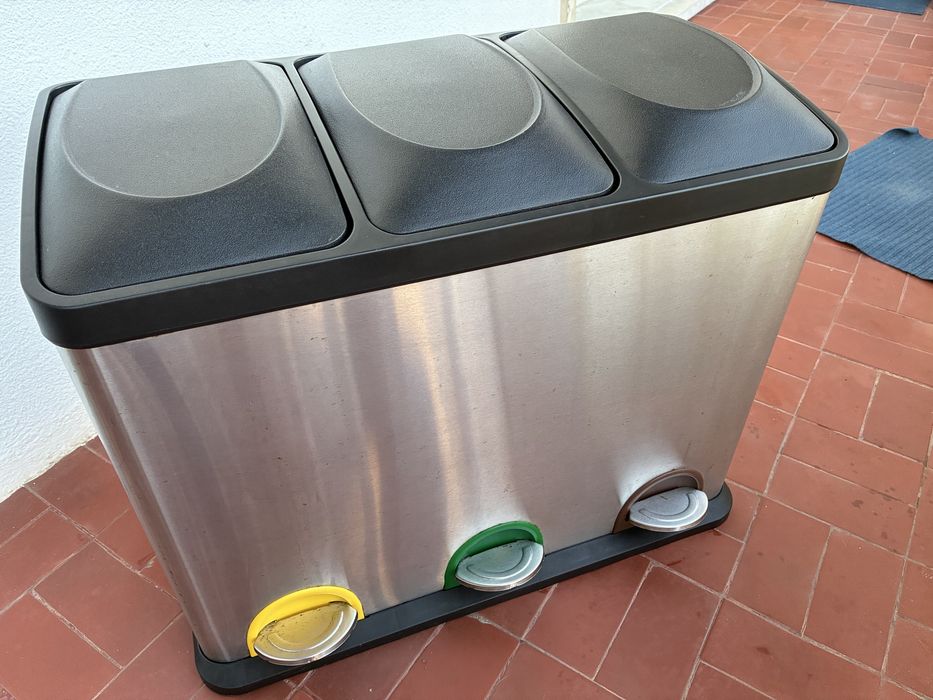 Balde do Lixo para reciclagem - 3 compartimentos de 15L