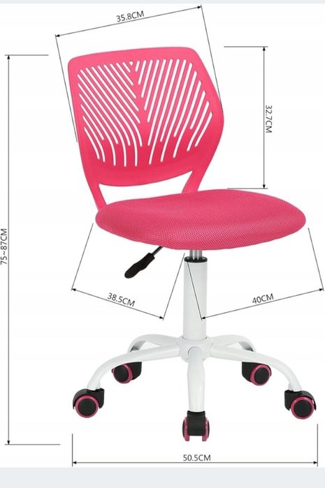 Krzesło obrotowe różowe 2szt