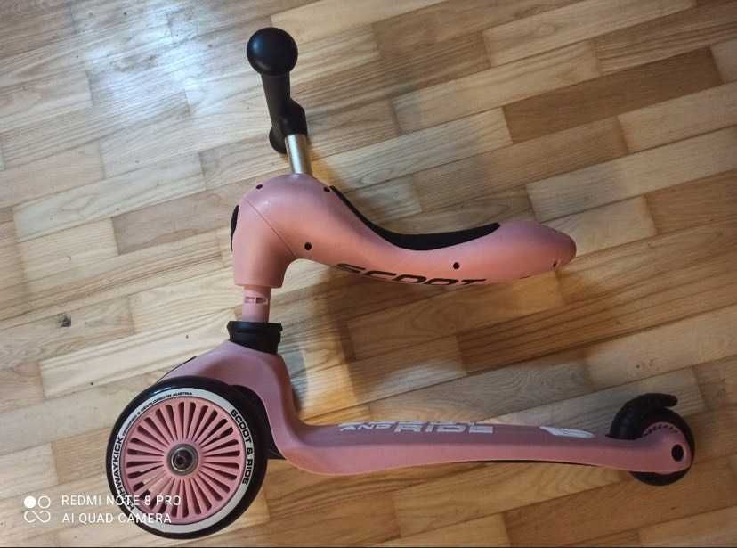 Jeździk dla dziewczynki dzieci hulajnoga 2w1 Scooty and ride HIT