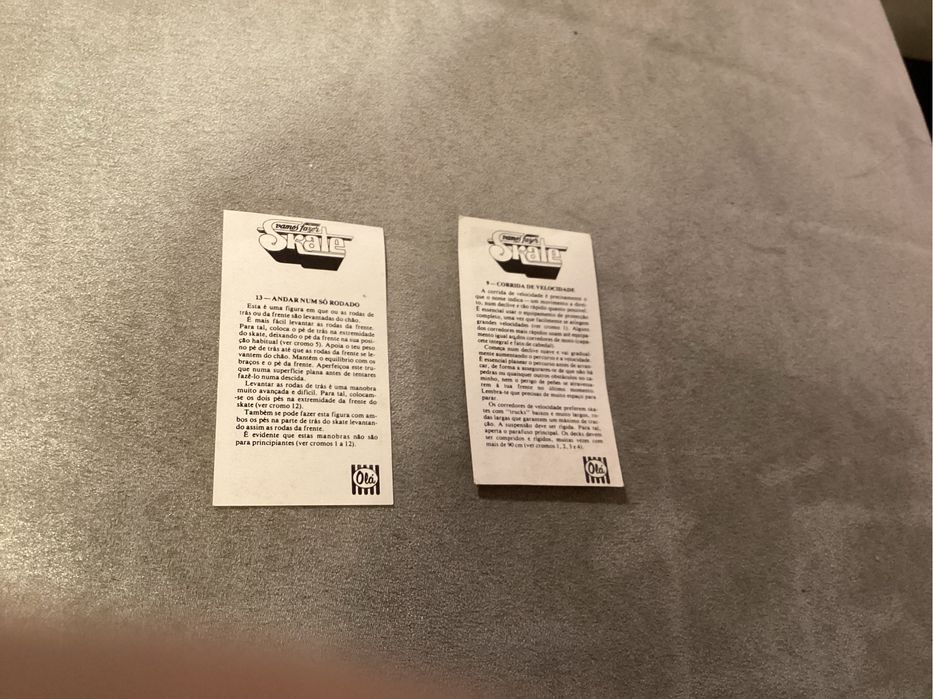 Cromos OLÁ Vamos fazer SKATE. Muito raros. Números 9 e 13.