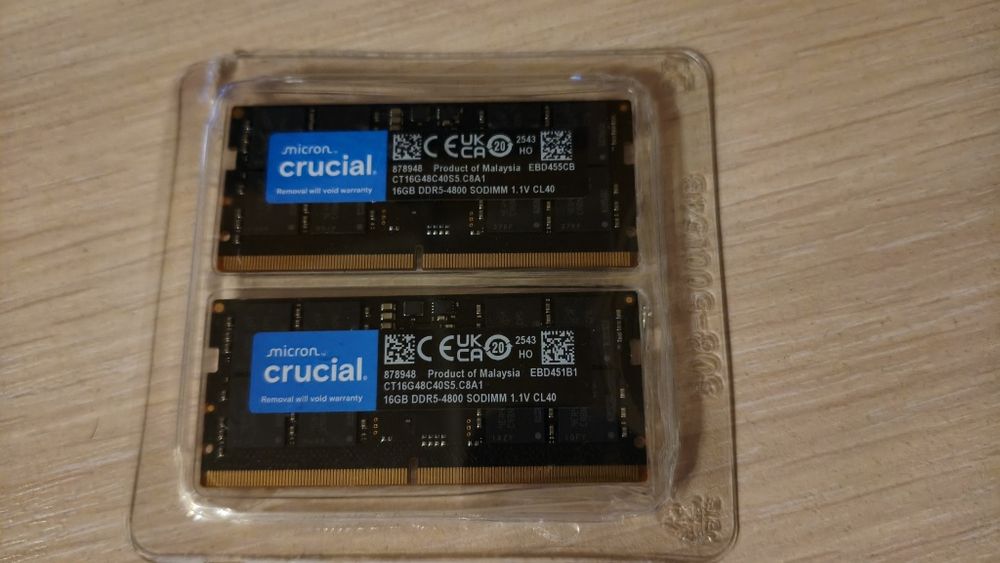 Cruciall DDR5 32GB 4800Mhz so-dimm (2x16 kit)