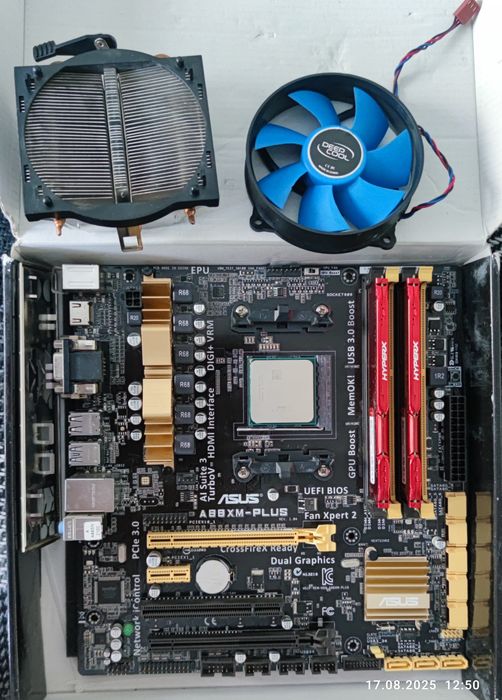 Материнская плата ASUS a88xm-plus+проц.+ОЗУ+видеокарта