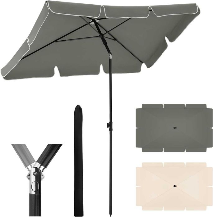 Nowy parasol ogrodowy / zadaszenie / 2x1.2m / prostokątny/ beż !K227!