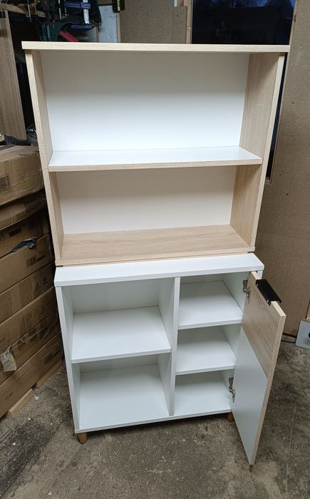 Komoda/regał biały/dąb sonoma