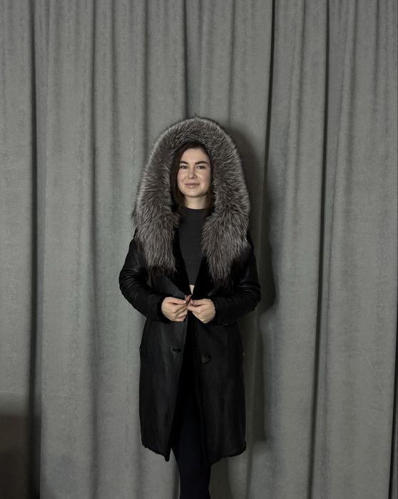 Продам вживану натуральну дублянку з хутром чорнобурки