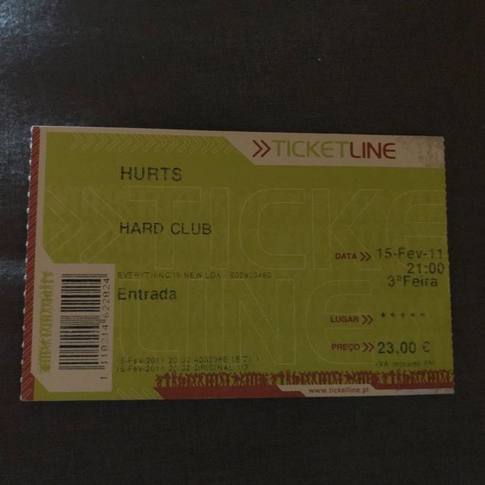 Bilhetes de concerto para fã ou colecionador desde...