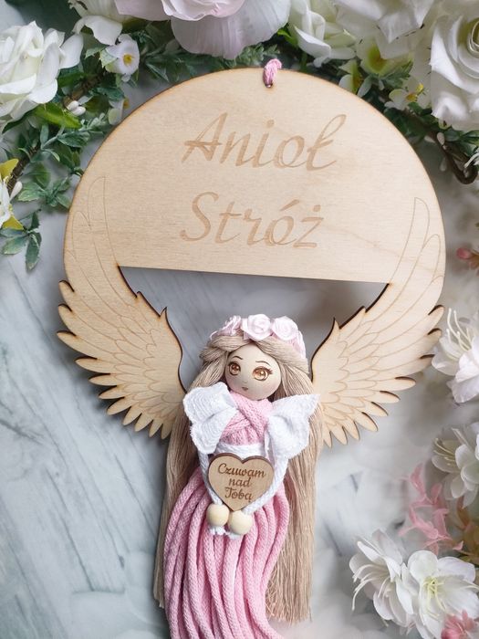 Pamiątka Chrztu Świętego Anioł Stróż rękodzieło
