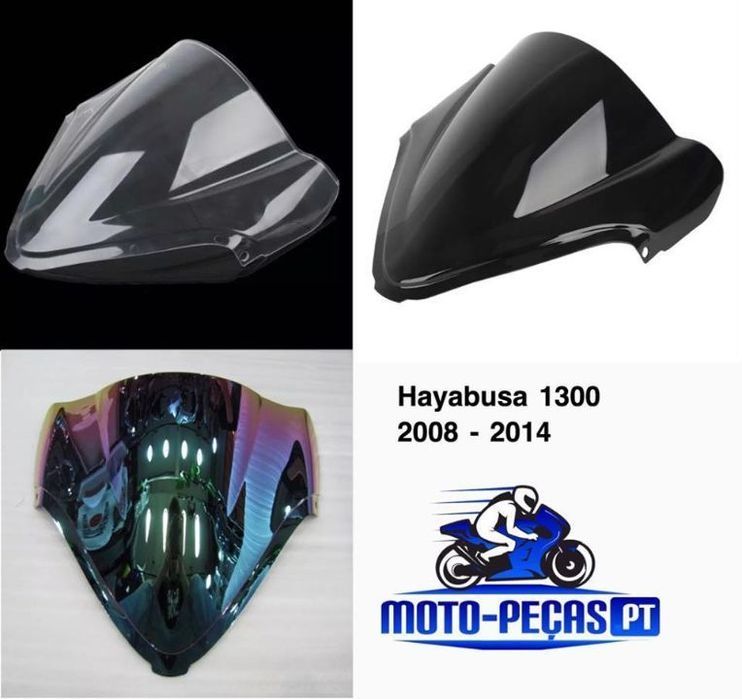 viseira nova  suzuki hayabusa 1300 ano 2008 ate 2014 vidro bolha