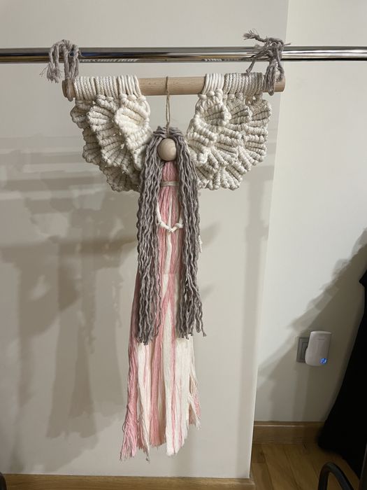 Makrama Anioł, handmade, opcja wyboru kolorów.