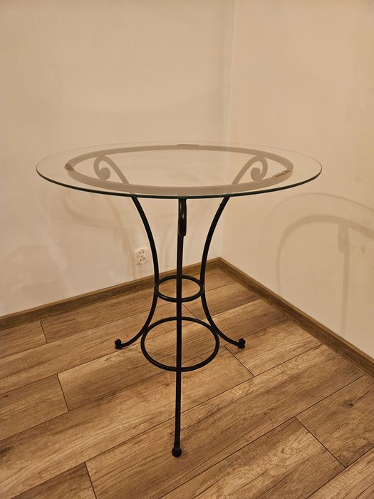 Solidny stolik kawowy - kowalstwo artystyczne | Śr. 75cm | Stabilny