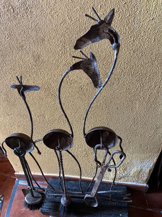 Conjunto lareira original girafas