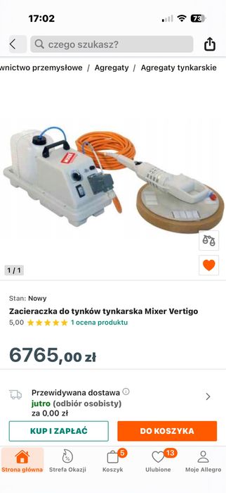 Zacieraczka do tynków tynkarska mixer vertigo