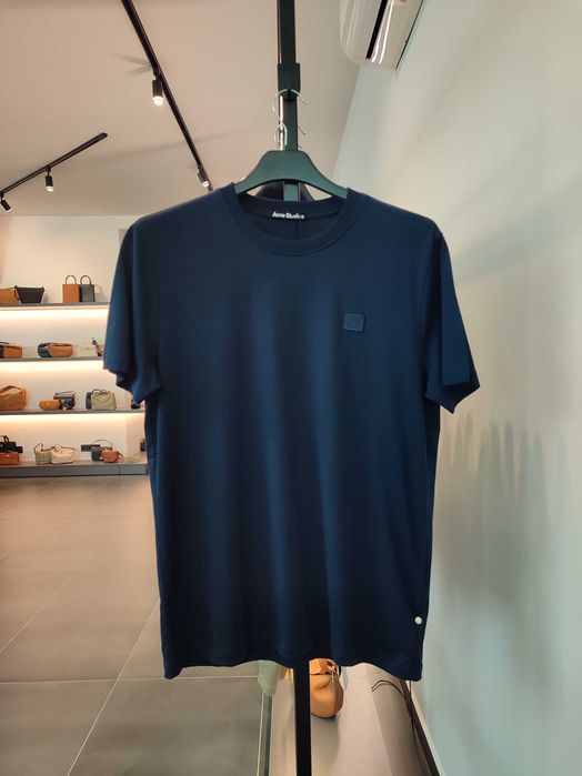 Футболка Acne Studios T-Shirt With Ellison Face Patch Navy