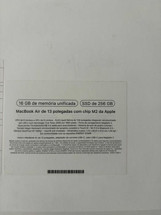 MacBook Air 13” | M2 | 16GB RAM | 256GB SSD | Meia Noite Semi-Novo