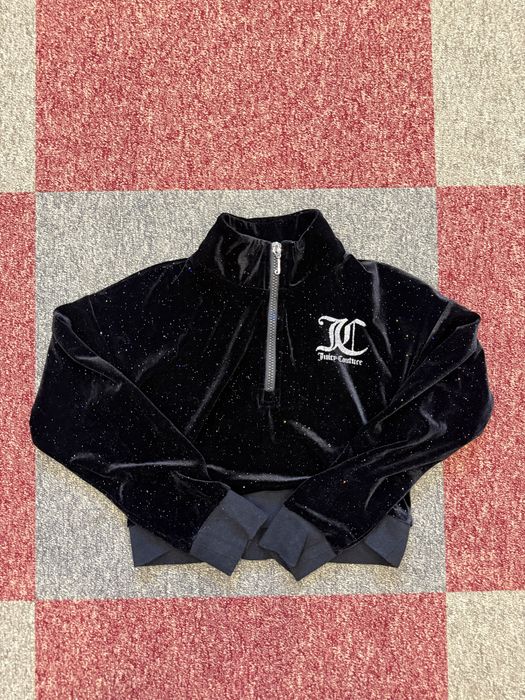 Чорна велюрова кофта Juicy Couture / зіпка / Y2K