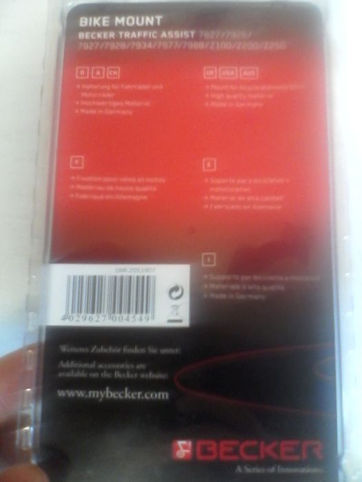 Uchwyt rowerowy motocyklowy BECKER Traffic Assist nawigacje GPS Z100