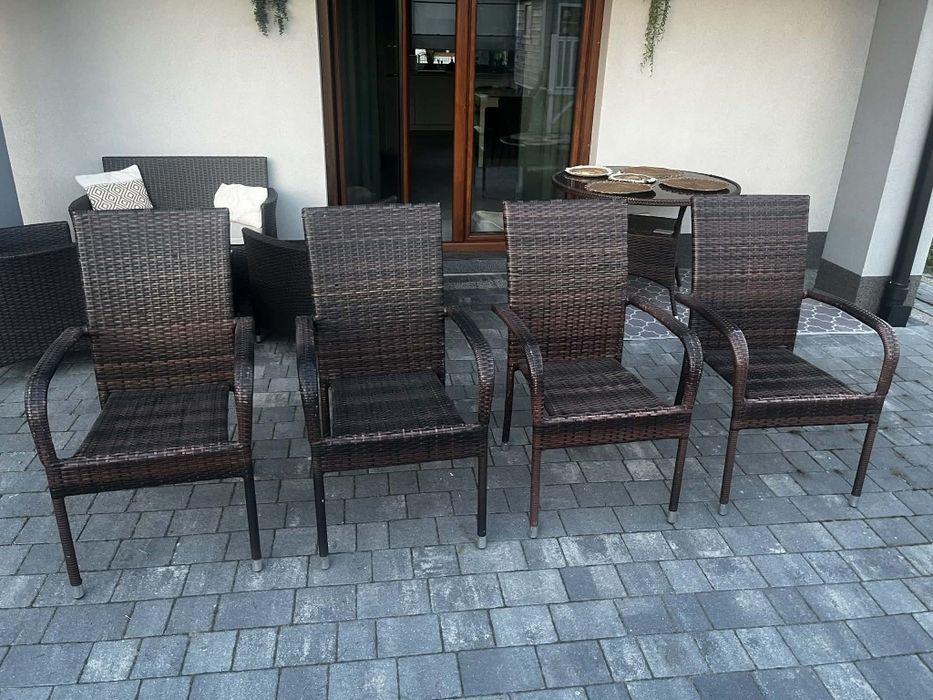 Zestaw ogrodowy technorattan – stół + 4 krzesła
