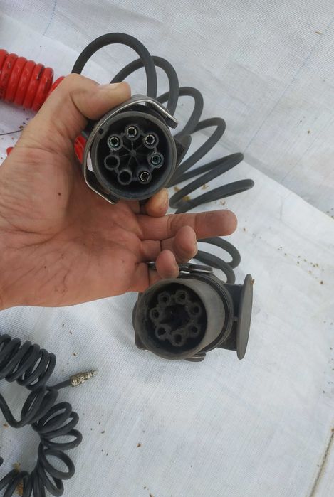 Kabel przewód spiralny do naczepy EBS ABS RÓŻNE wtyczka przejściówka powietrza elektryczny